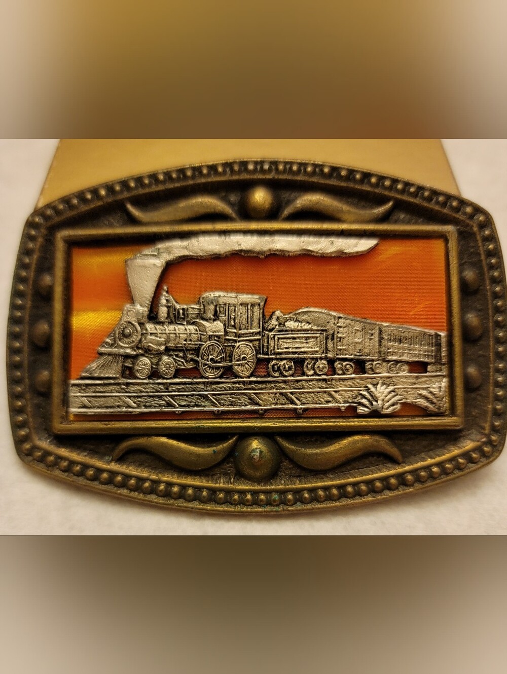 Beautiful Vintage CII New York Steam Locomotive Train Belt Buckle